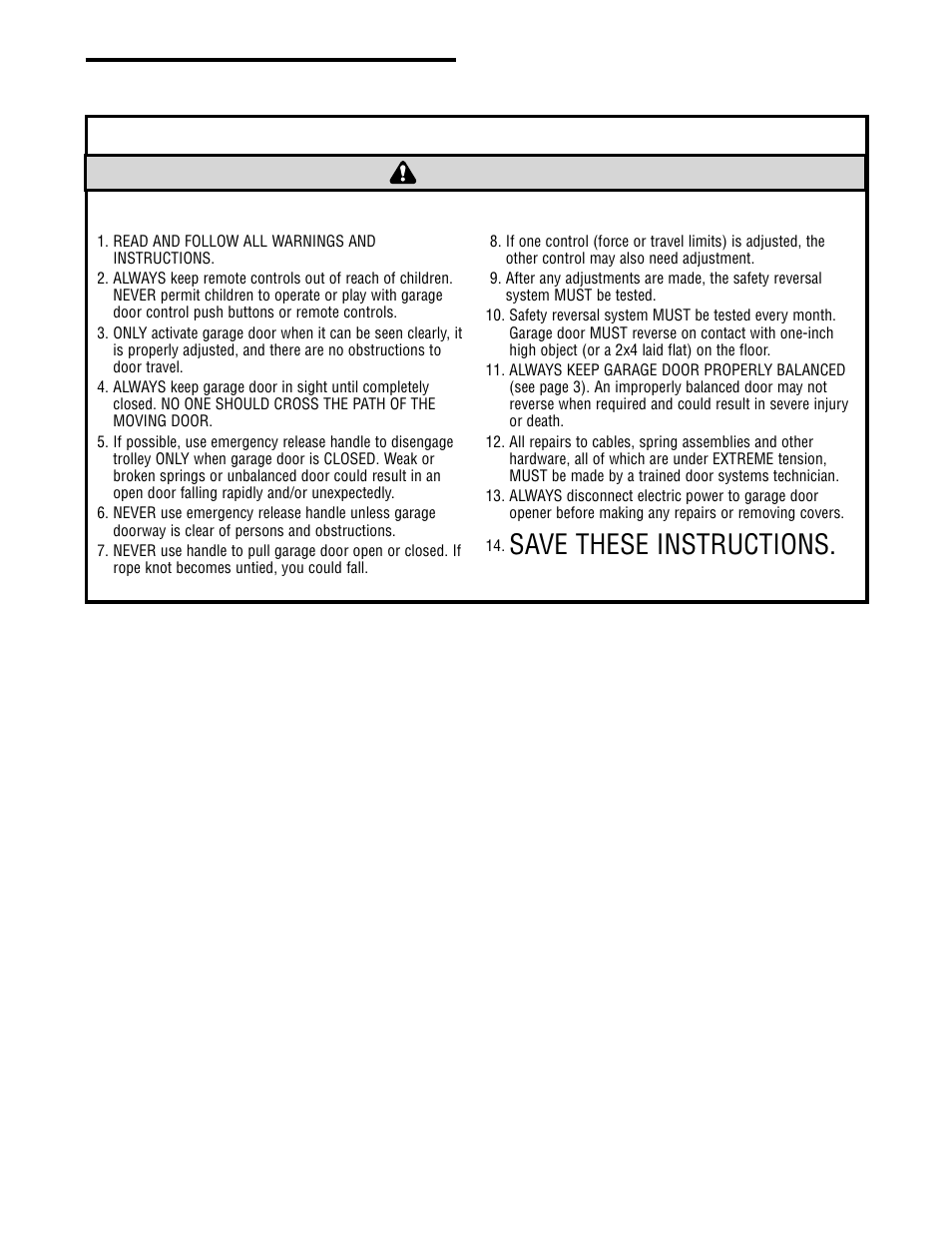 Operation, Using your garage door opener, Important safety instructions | Warning caution warning warning | Chamberlain 2565 1/2 HP User Manual | Page 27 / 36