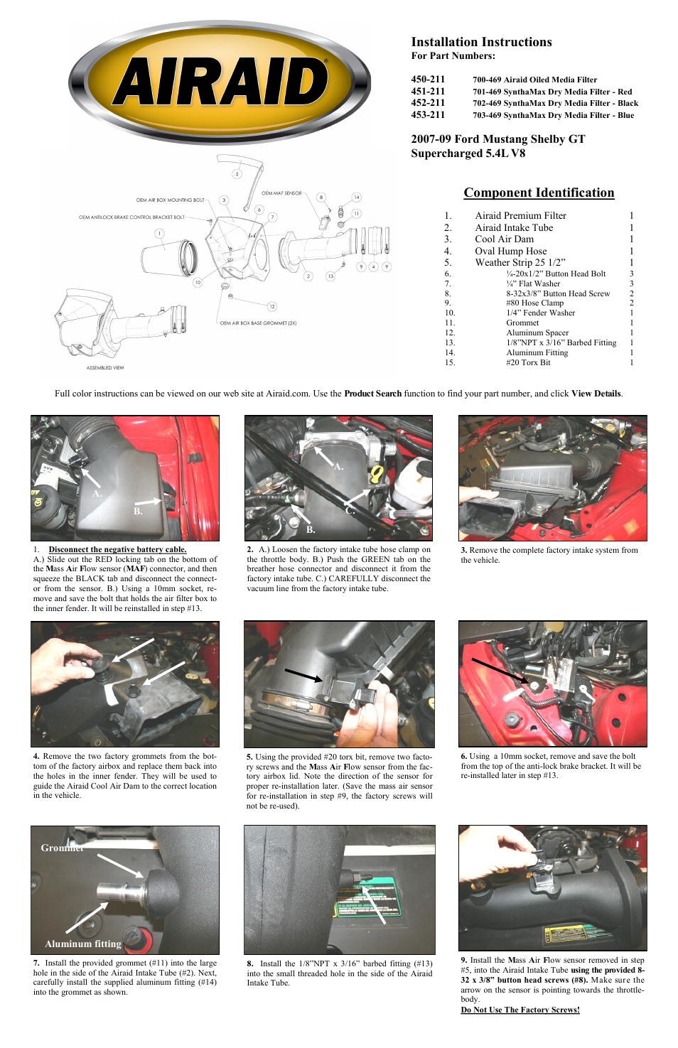 Airaid 450-211 User Manual | 2 pages