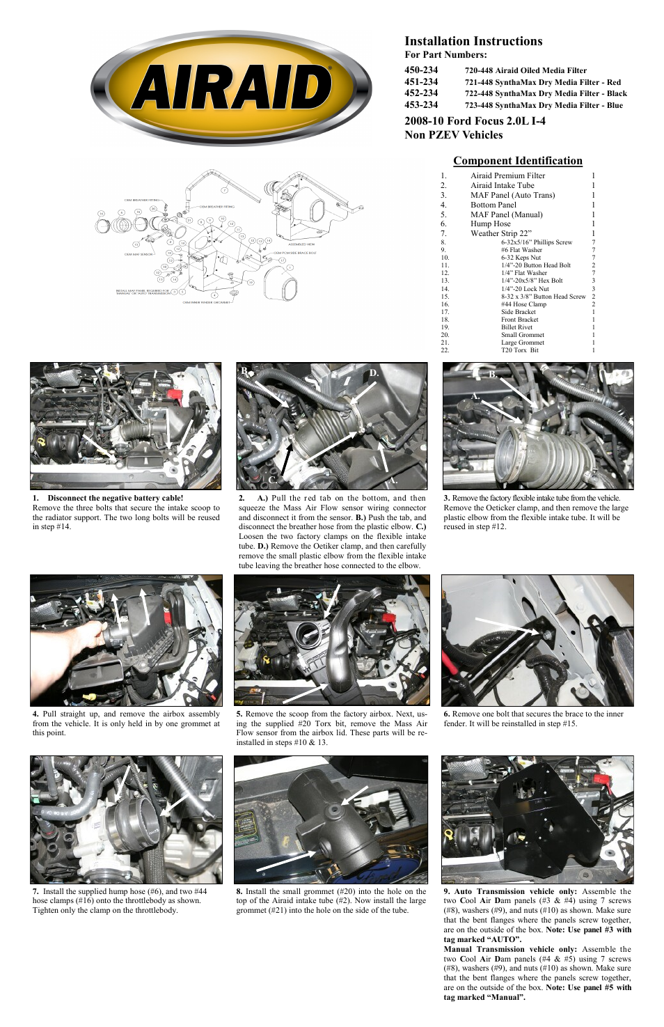 Airaid 450-234 User Manual | 2 pages