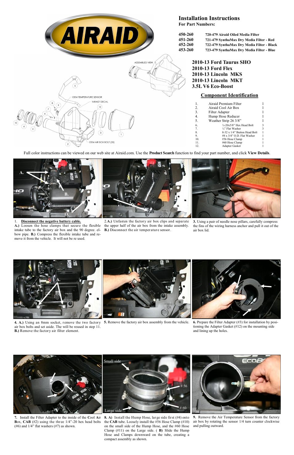 Airaid 450-260 User Manual | 2 pages