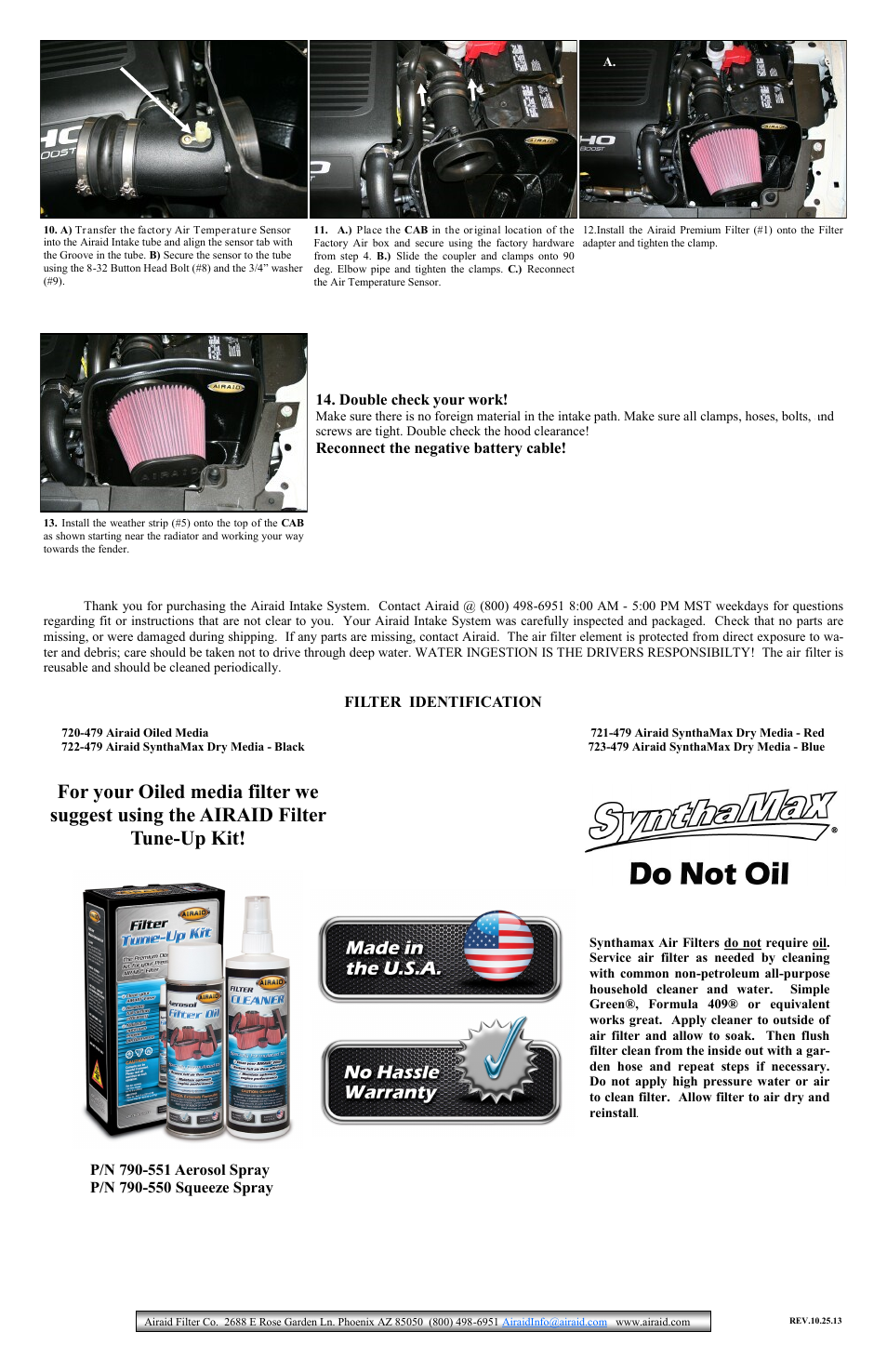 Airaid 450-260 User Manual | Page 2 / 2