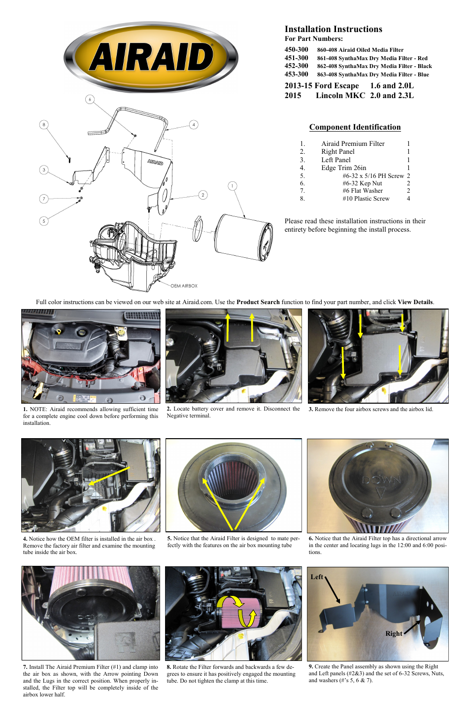 Airaid 450-300 User Manual | 2 pages