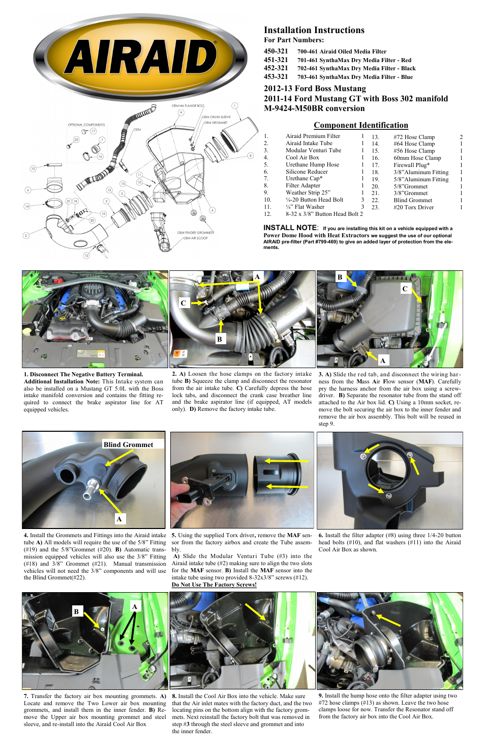 Airaid 450-321 User Manual | 2 pages