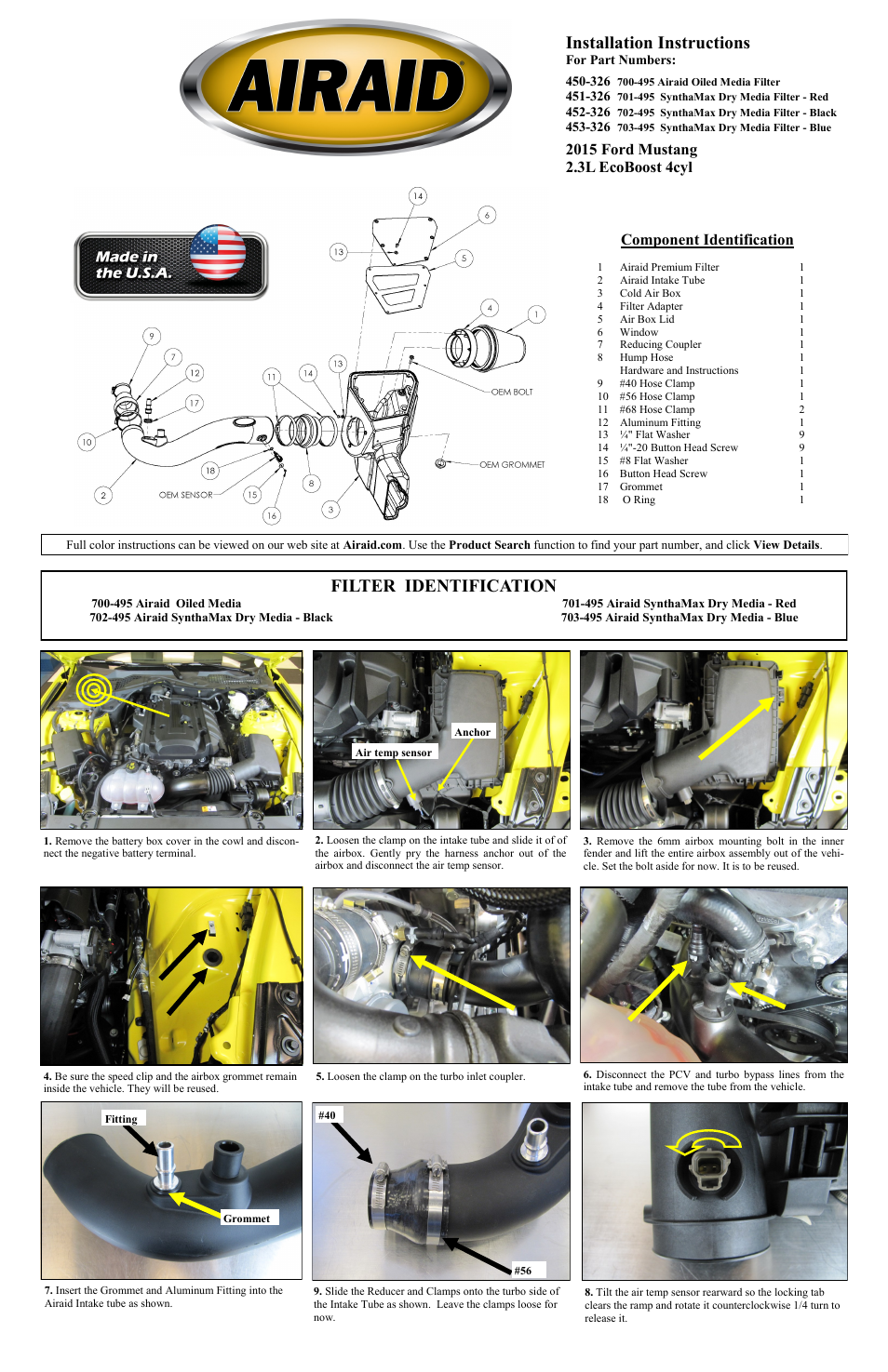 Airaid 450-326 User Manual | 2 pages