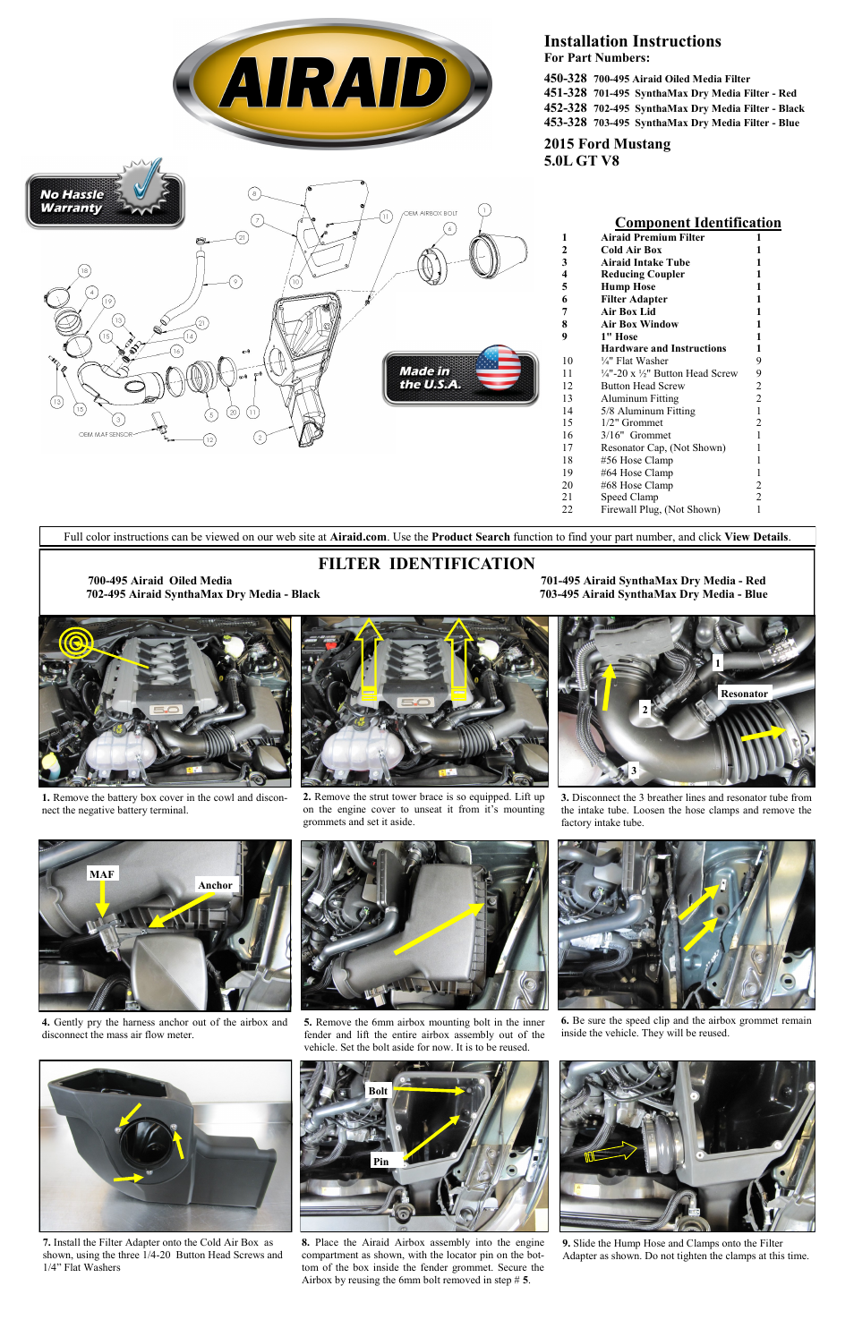 Airaid 450-328 User Manual | 2 pages