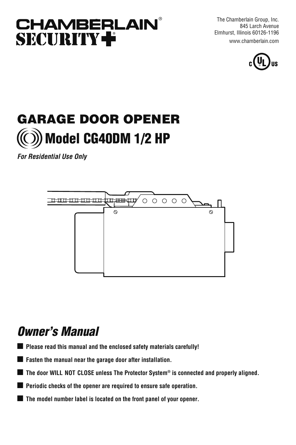 Chamberlain CG40DM User Manual | 40 pages