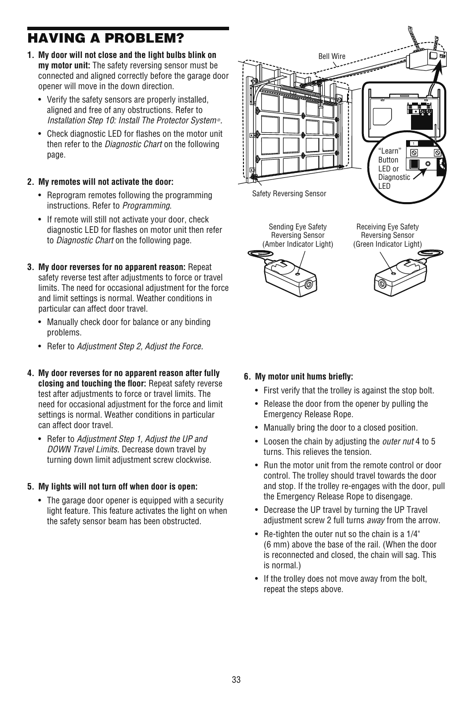 Having a problem | Chamberlain CG40DM User Manual | Page 33 / 40