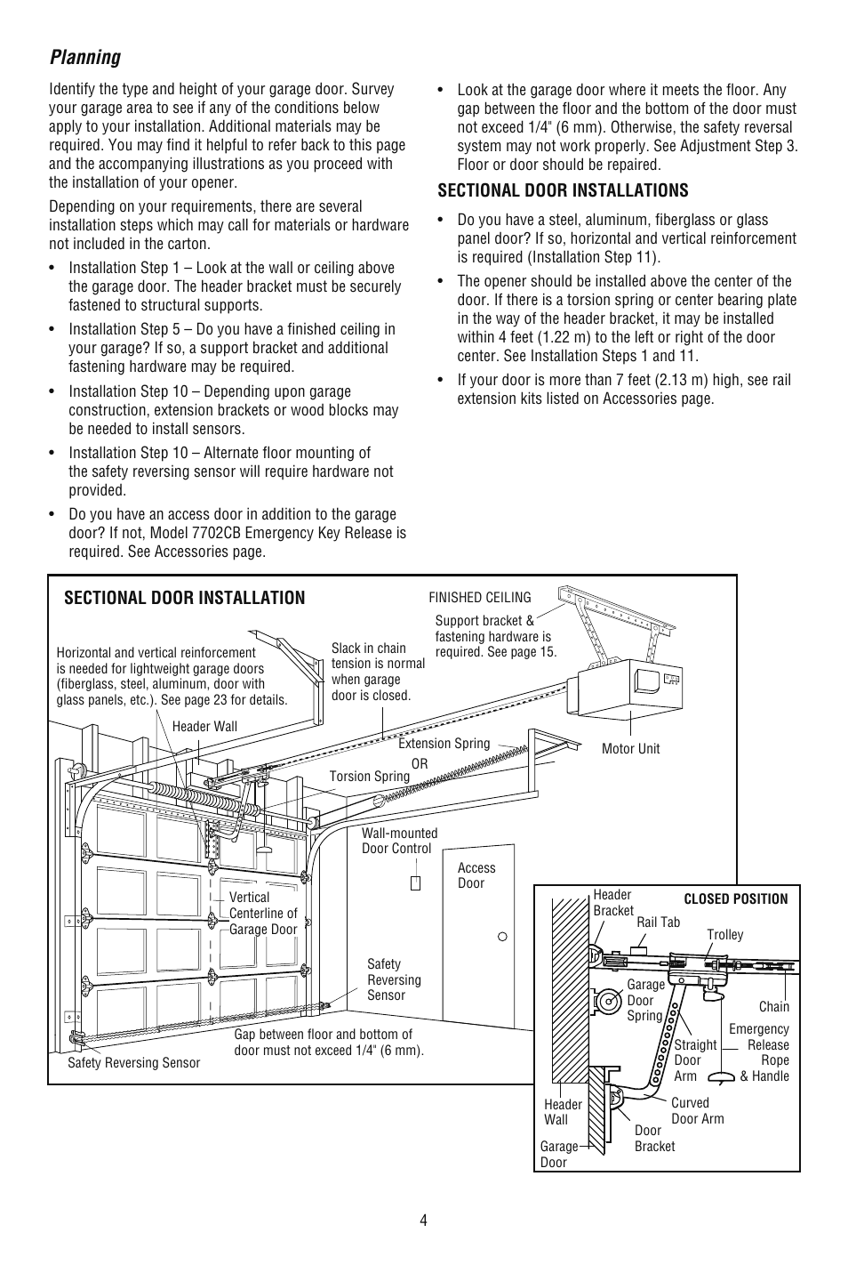 Planning | Chamberlain CG40DM User Manual | Page 4 / 40