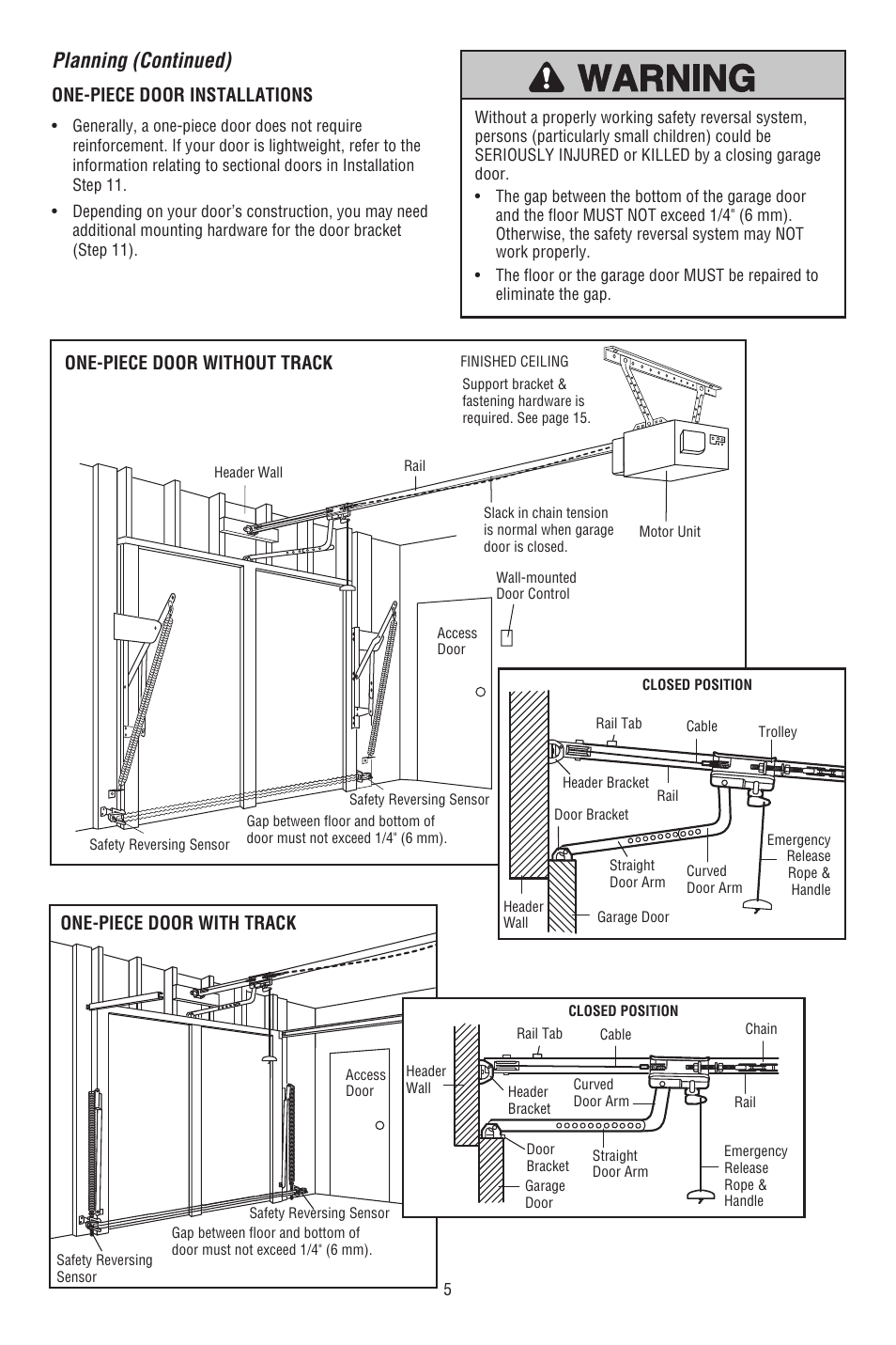 Planning (continued) | Chamberlain CG40DM User Manual | Page 5 / 40