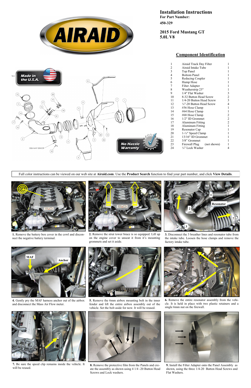 Airaid 450-329 User Manual | 2 pages