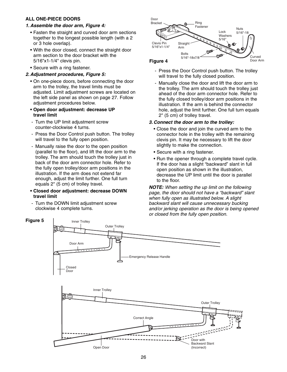 All one-piece doors | Chamberlain WD822KLS 1/2 User Manual | Page 26 / 40