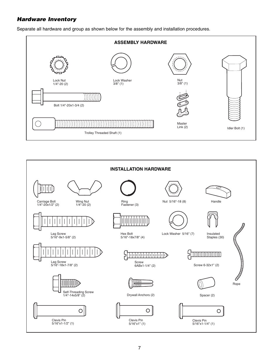 Hardware inventory | Chamberlain SECURITY HD200DM User Manual | Page 7 / 40