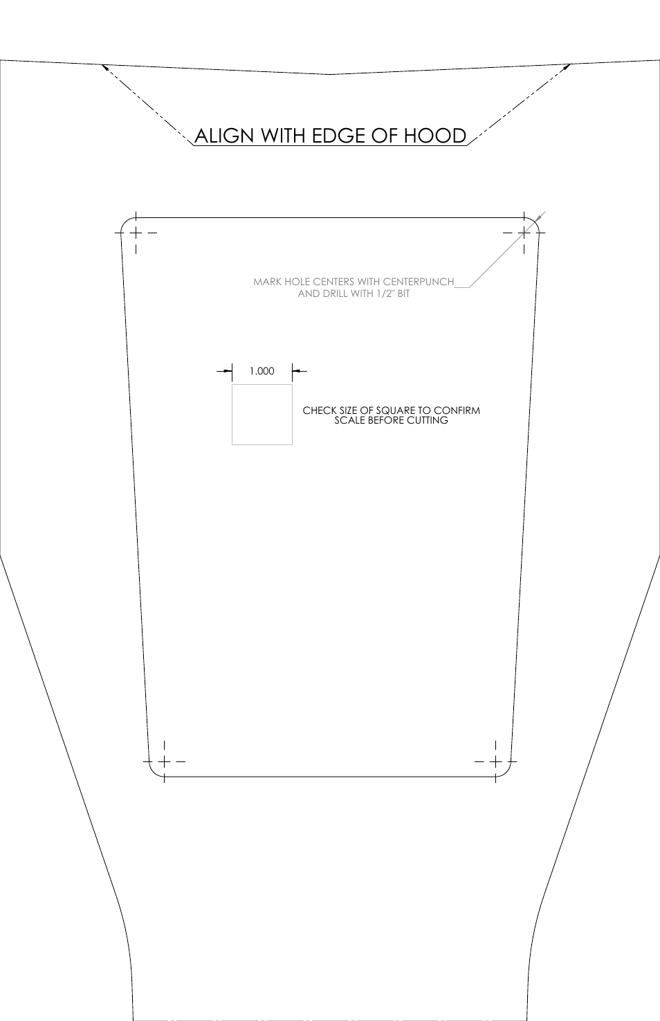 Align with edge of hood | Airaid 883-290 User Manual | Page 5 / 5