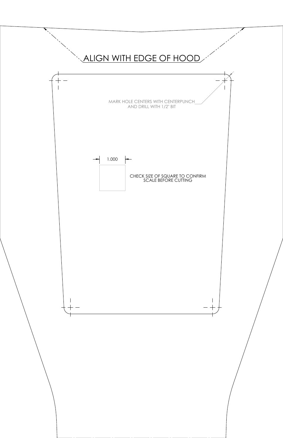 Align with edge of hood | Airaid 883-314 User Manual | Page 5 / 5