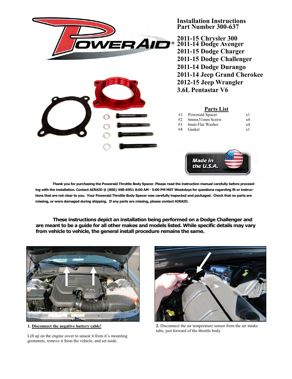 Airaid 300-637 User Manual | 2 pages