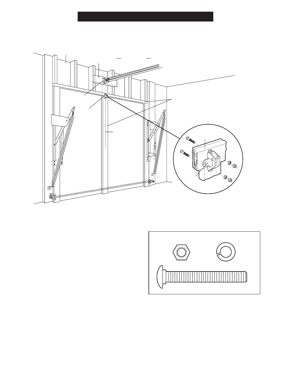 All one-piece door installation procedure, Hardware shown actual size | Chamberlain 2000SDC-R User Manual | Page 21 / 36