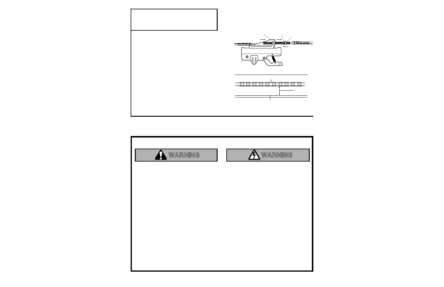 3) tighten the chain, 3) tighten the chain (all models), Important installation instructions | Warning, Assembly step 3 | Chamberlain 1200 User Manual | Page 11 / 40