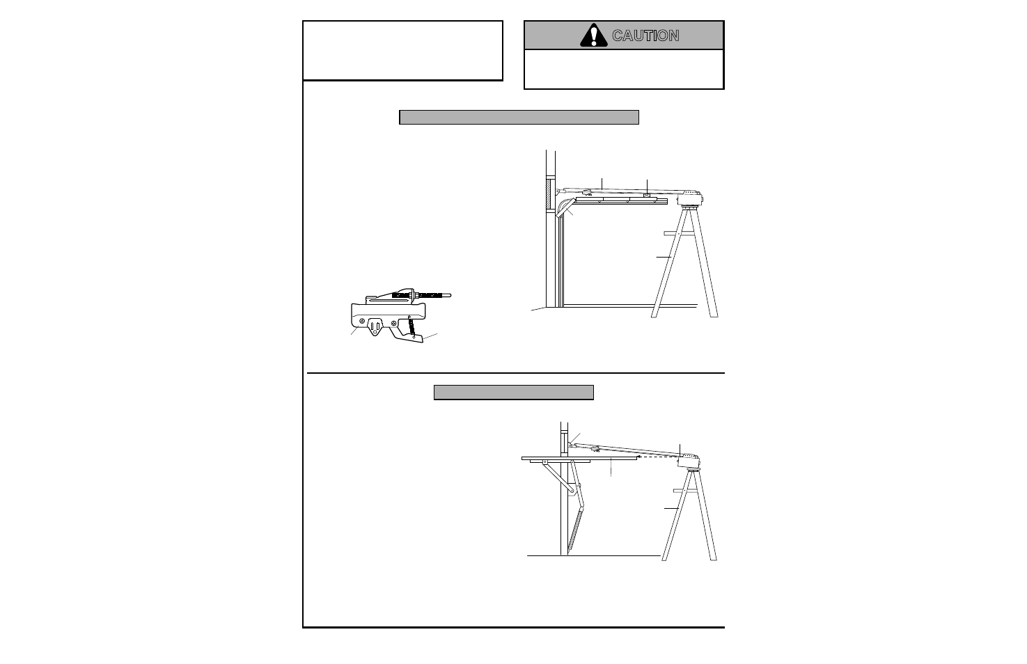 4) position the opener, Sectional door & 1 piece door with track, One-piece door without track | Caution, Installation step 4, Position the opener | Chamberlain 1200 User Manual | Page 16 / 40