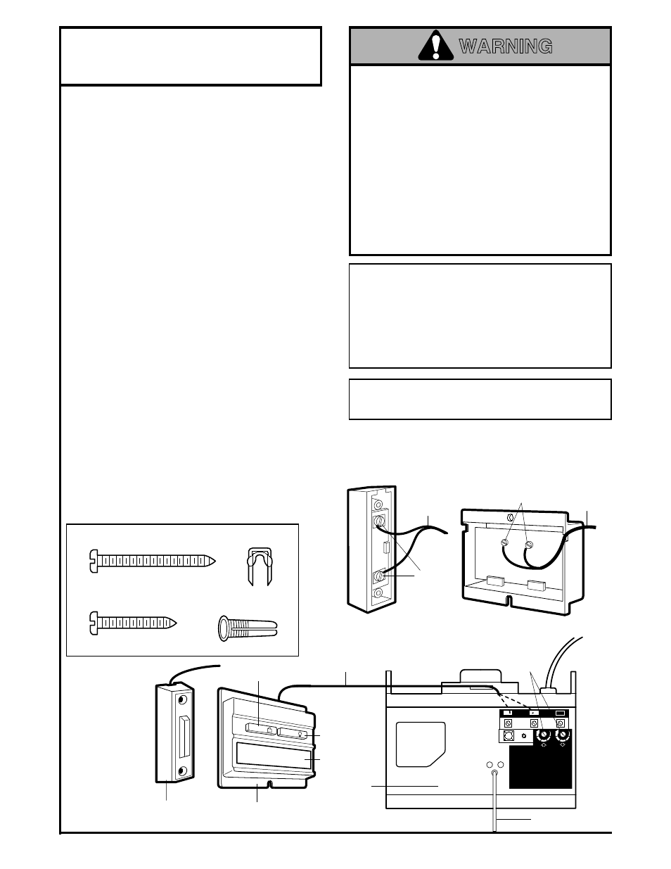 6) install the door control, Warning, Installation step 6 | Install the door control | Chamberlain 1200 User Manual | Page 18 / 40