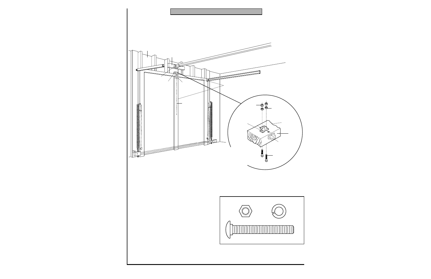 All one-piece door installation procedure, Hardware shown actual size | Chamberlain 1200 User Manual | Page 25 / 40