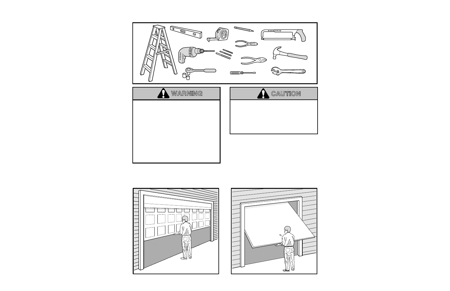 You'll need tools, Warning caution | Chamberlain 1200 User Manual | Page 3 / 40
