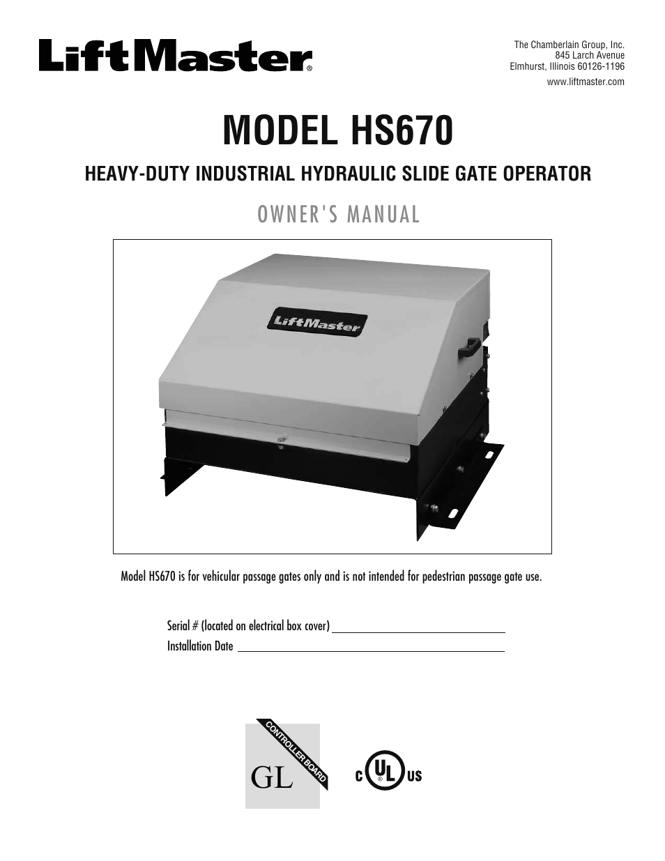 Chamberlain HS670 User Manual | 36 pages