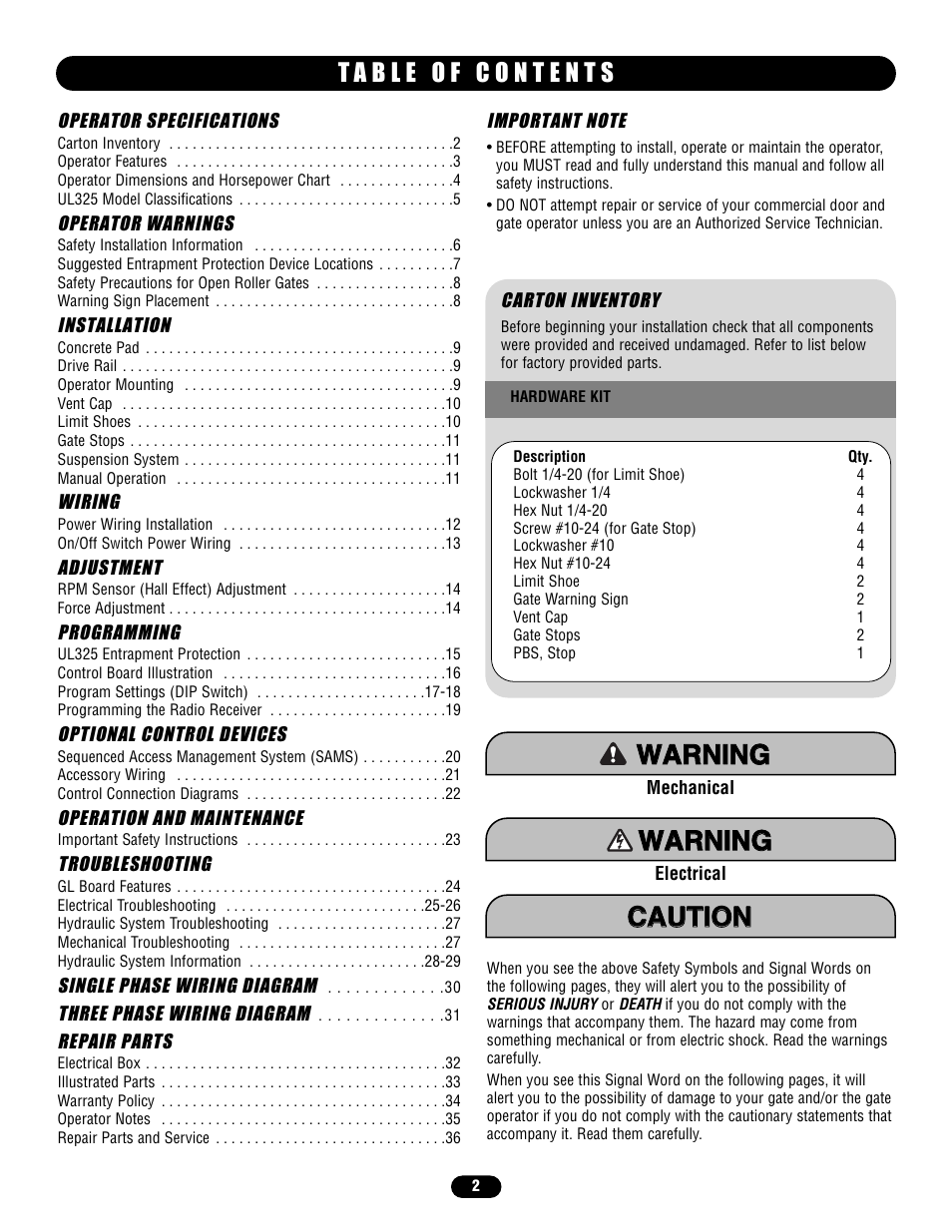 Chamberlain HS670 User Manual | Page 2 / 36