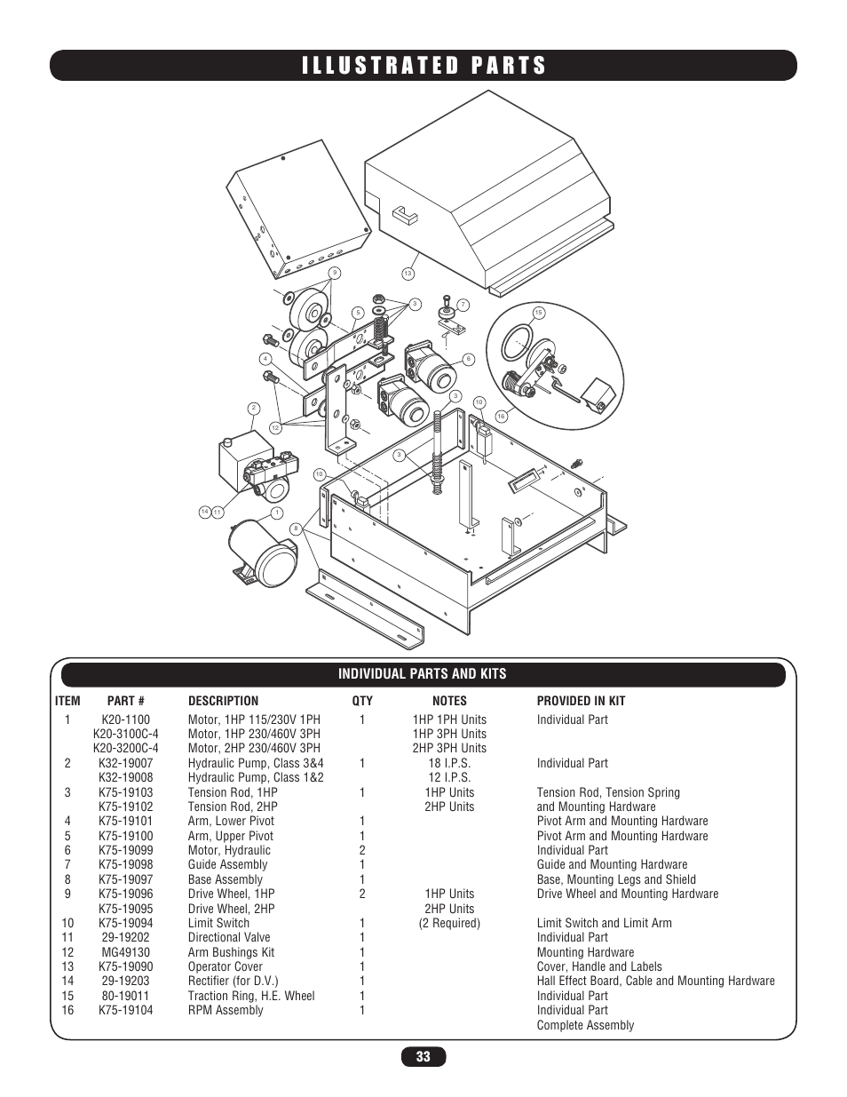 Illustrated parts | Chamberlain HS670 User Manual | Page 33 / 36