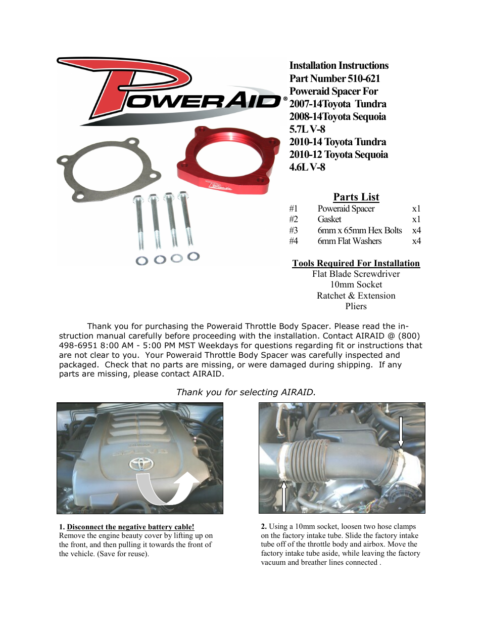 Airaid 510-621 User Manual | 2 pages