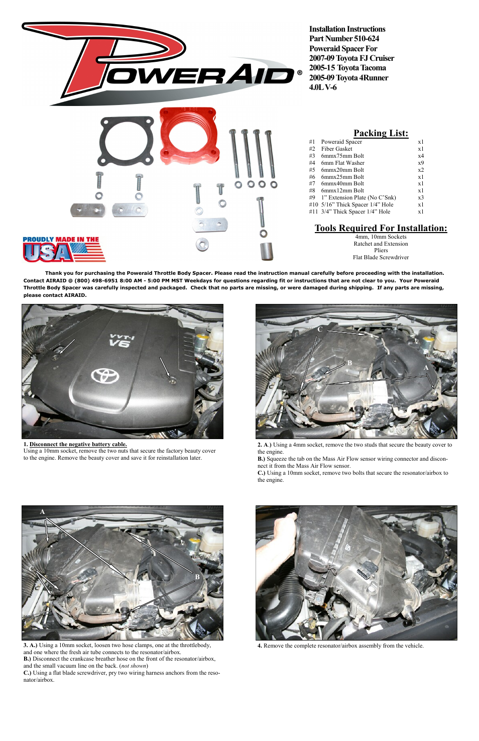Airaid 510-624 User Manual | 2 pages