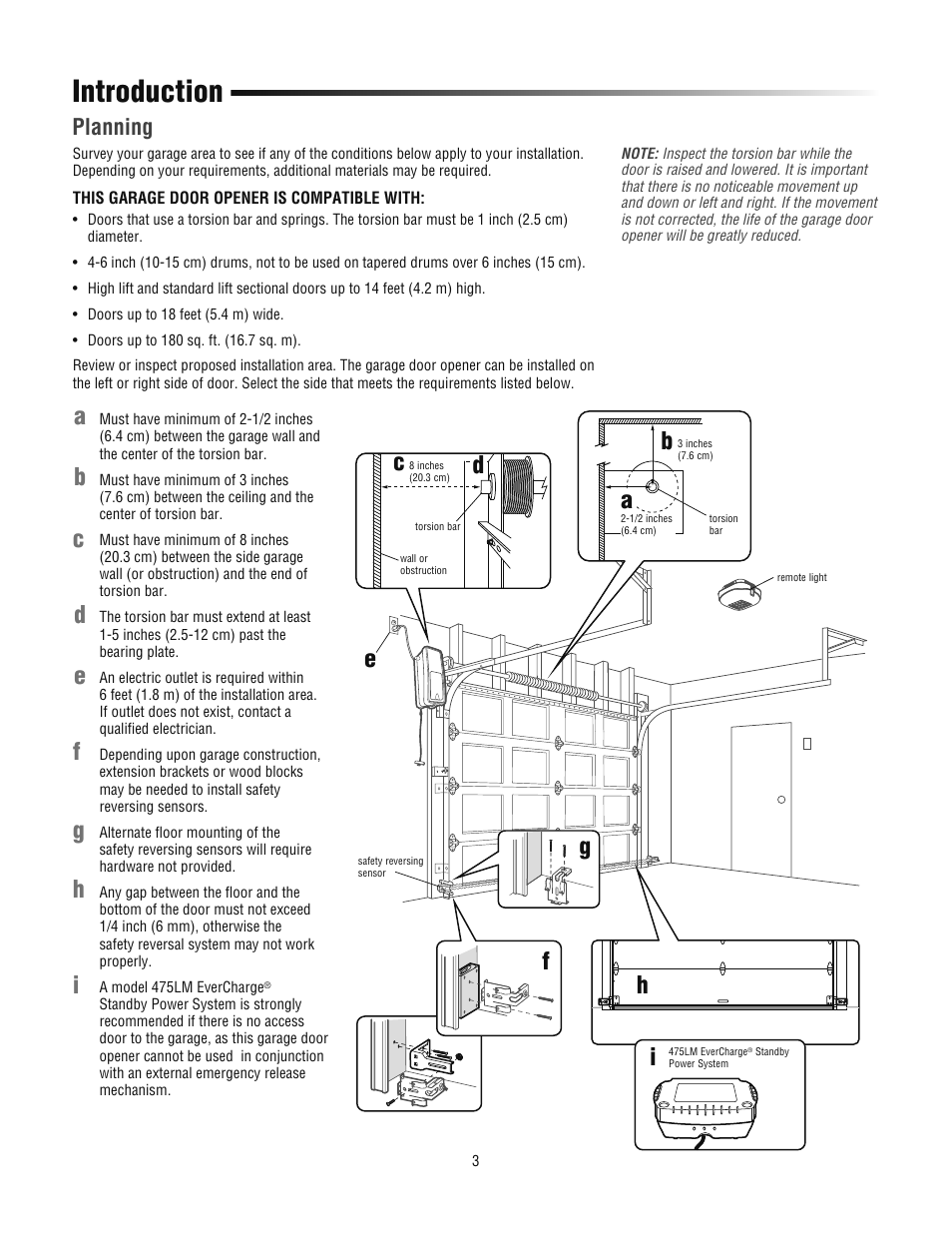 Planning, Introduction, Gh i | Chamberlain 3800PLD User Manual | Page 3 / 36