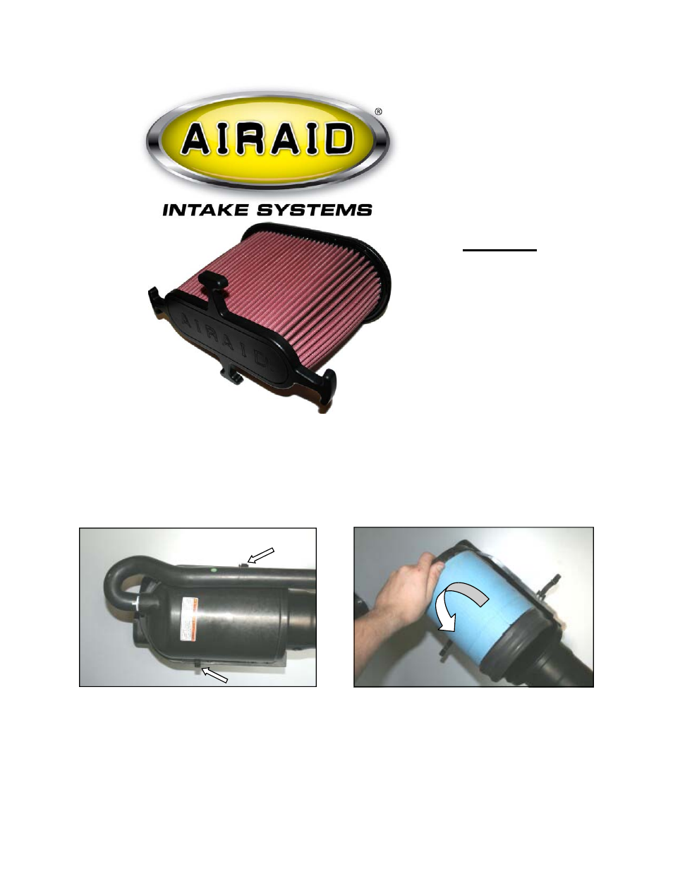 Airaid 860-348 User Manual | 2 pages