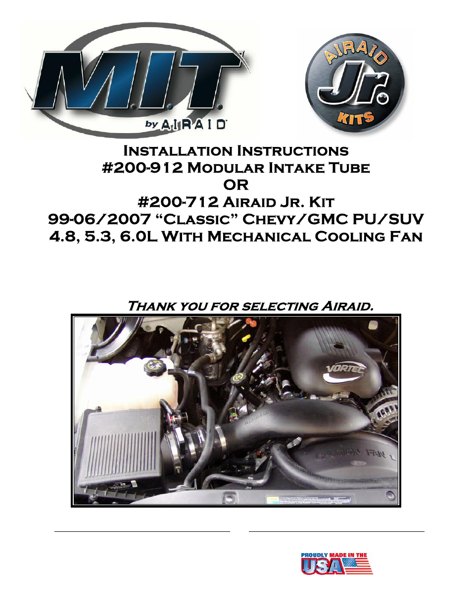 Airaid 200-712 User Manual | 2 pages