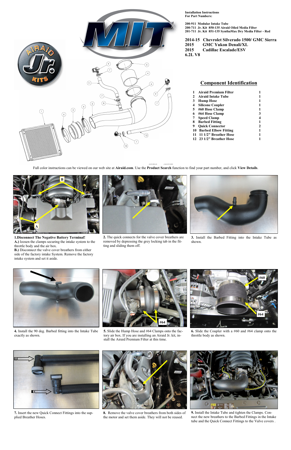 Airaid 201-711 User Manual | 2 pages
