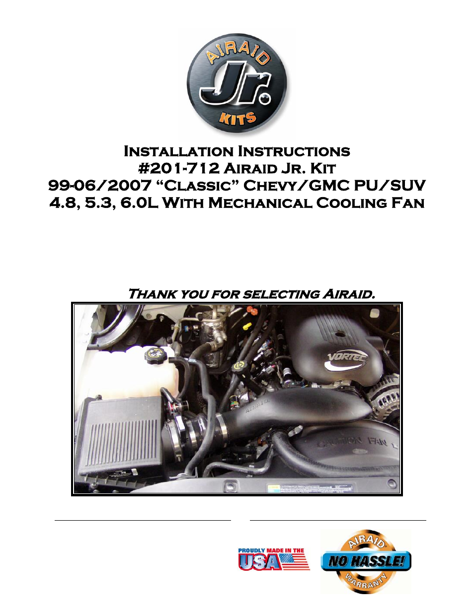 Airaid 201-712 User Manual | 2 pages