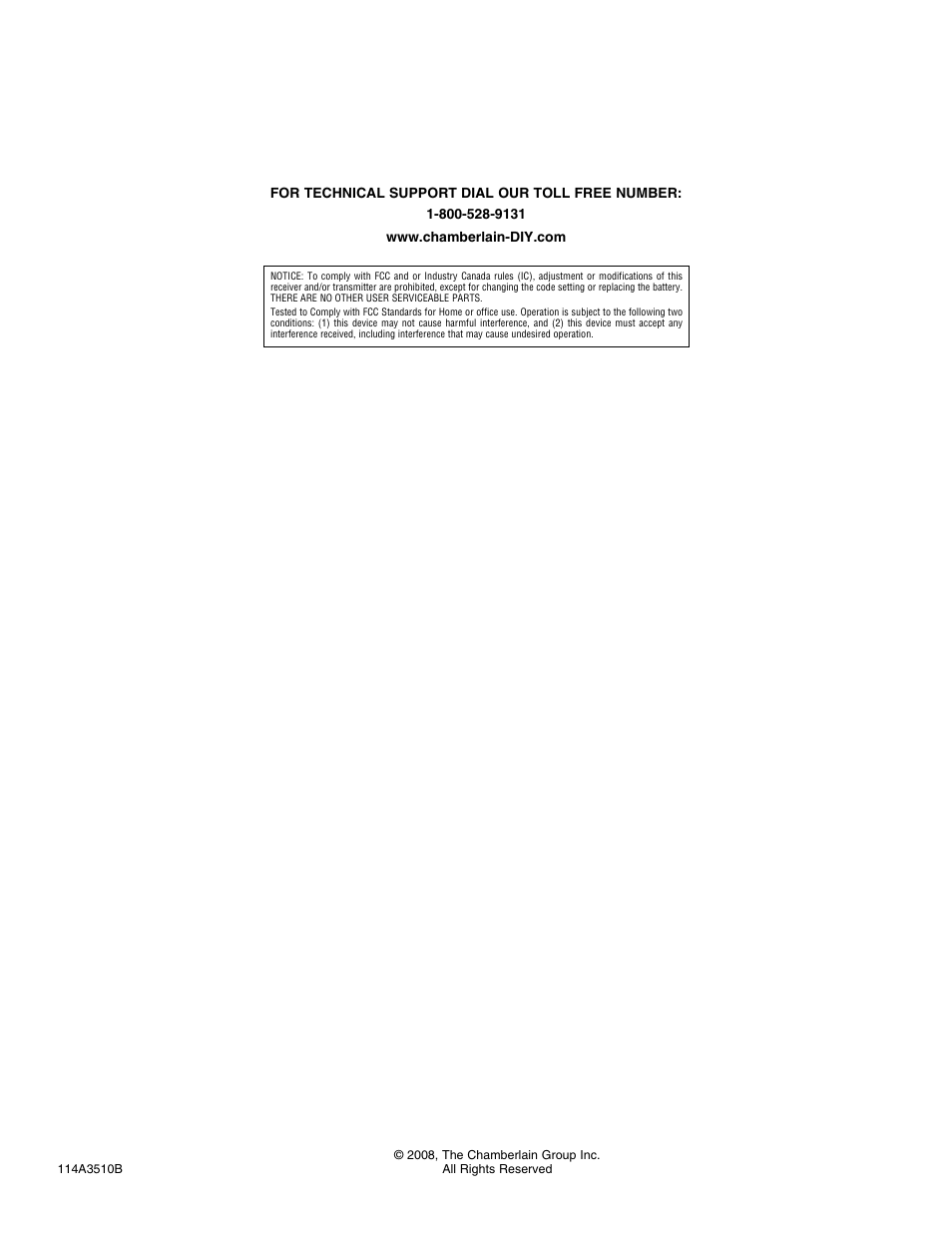 Technical support | Chamberlain CARTON INVENTORY RWIS User Manual | Page 4 / 4