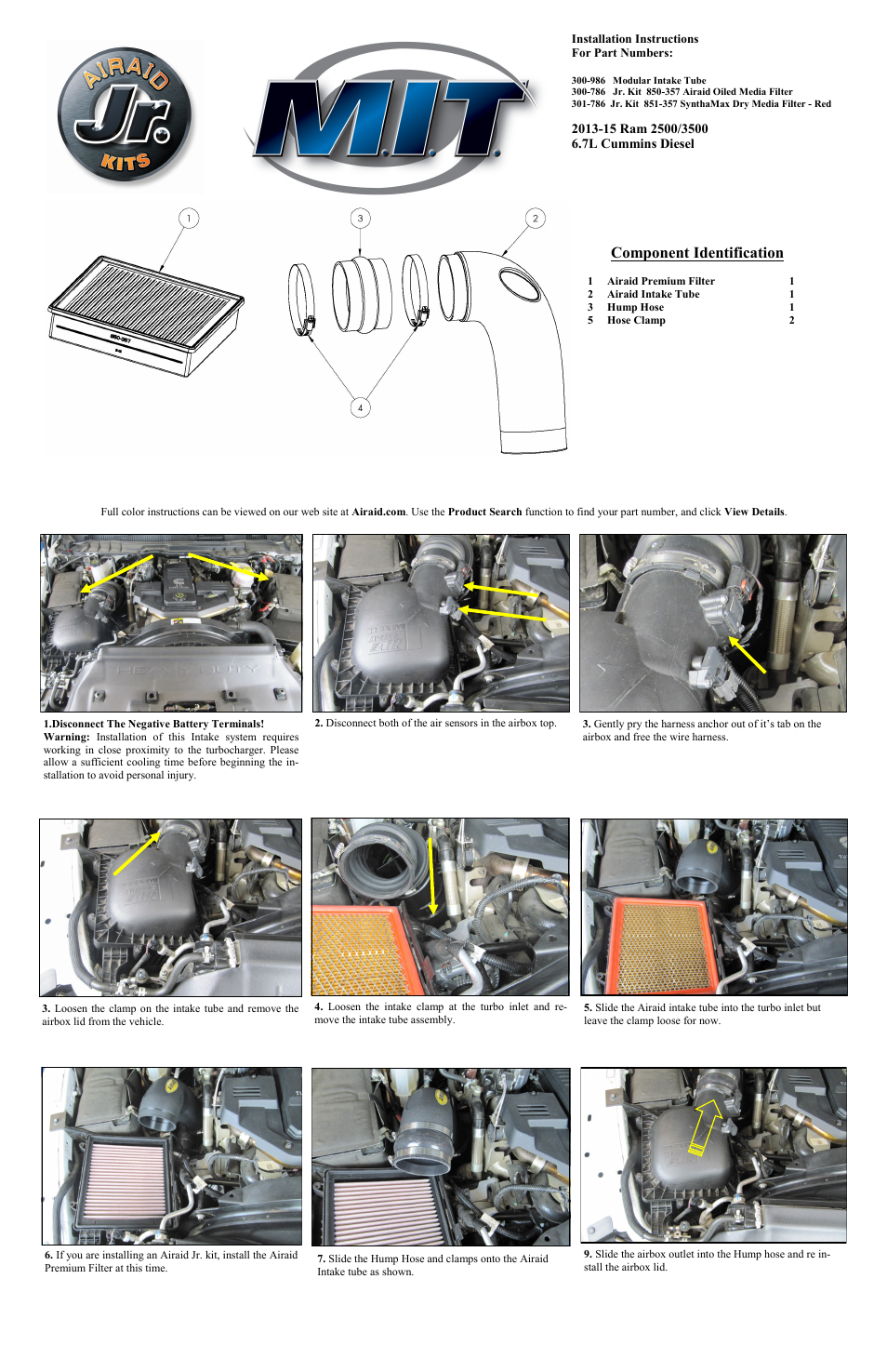 Airaid 300-786 User Manual | 2 pages