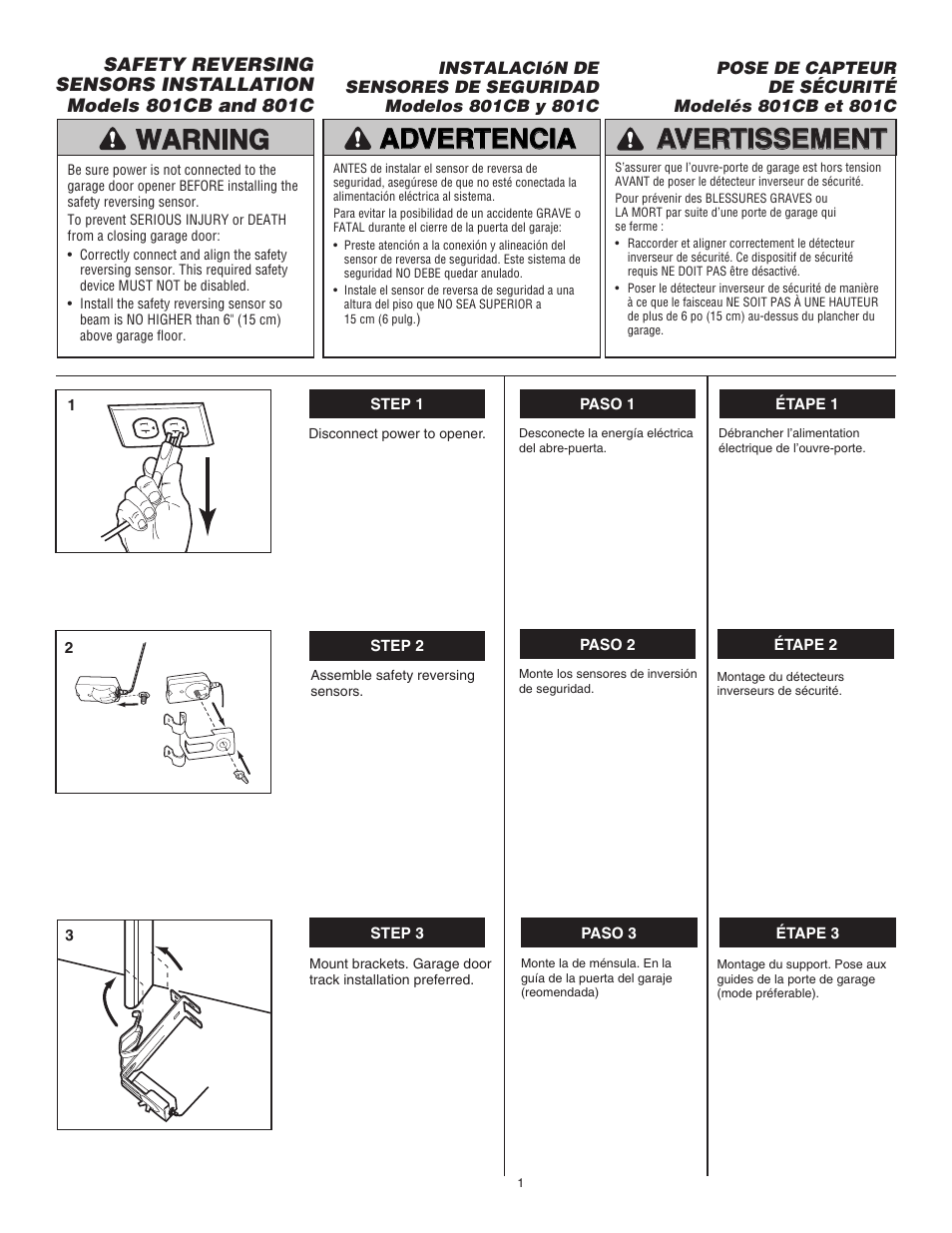 Chamberlain 801C User Manual | 8 pages