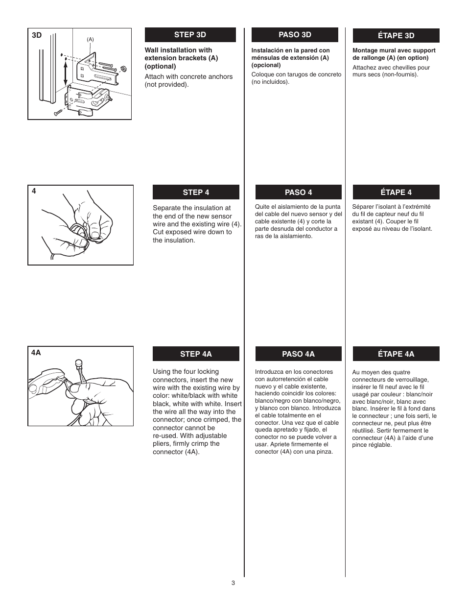 Step 3d, Step 4, Step 4a | Chamberlain 801C User Manual | Page 3 / 8