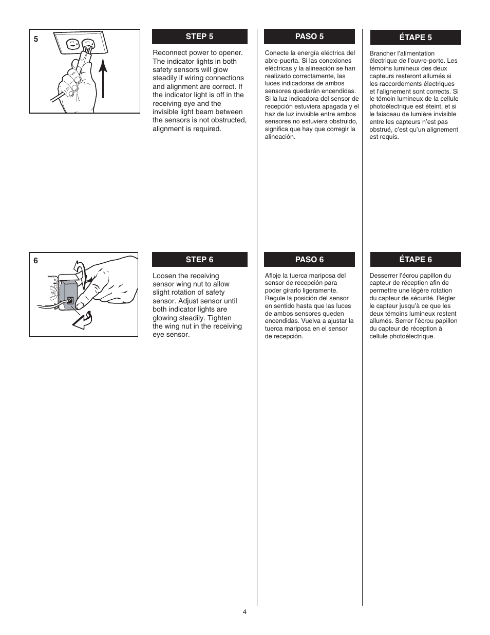 Step 5, Step 6 | Chamberlain 801C User Manual | Page 4 / 8