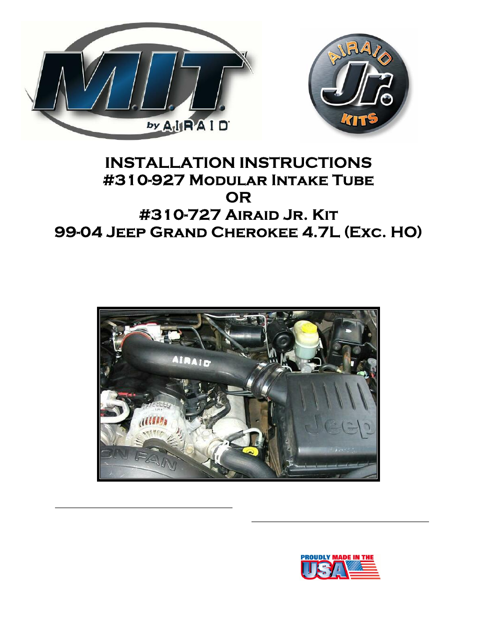 Airaid 310-727 User Manual | 2 pages