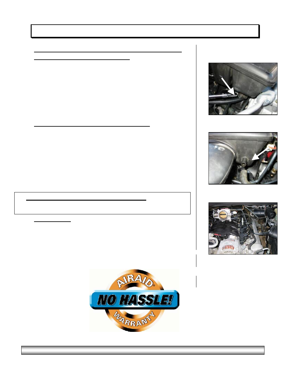 Installation instructions. read me | Airaid 310-727 User Manual | Page 2 / 2