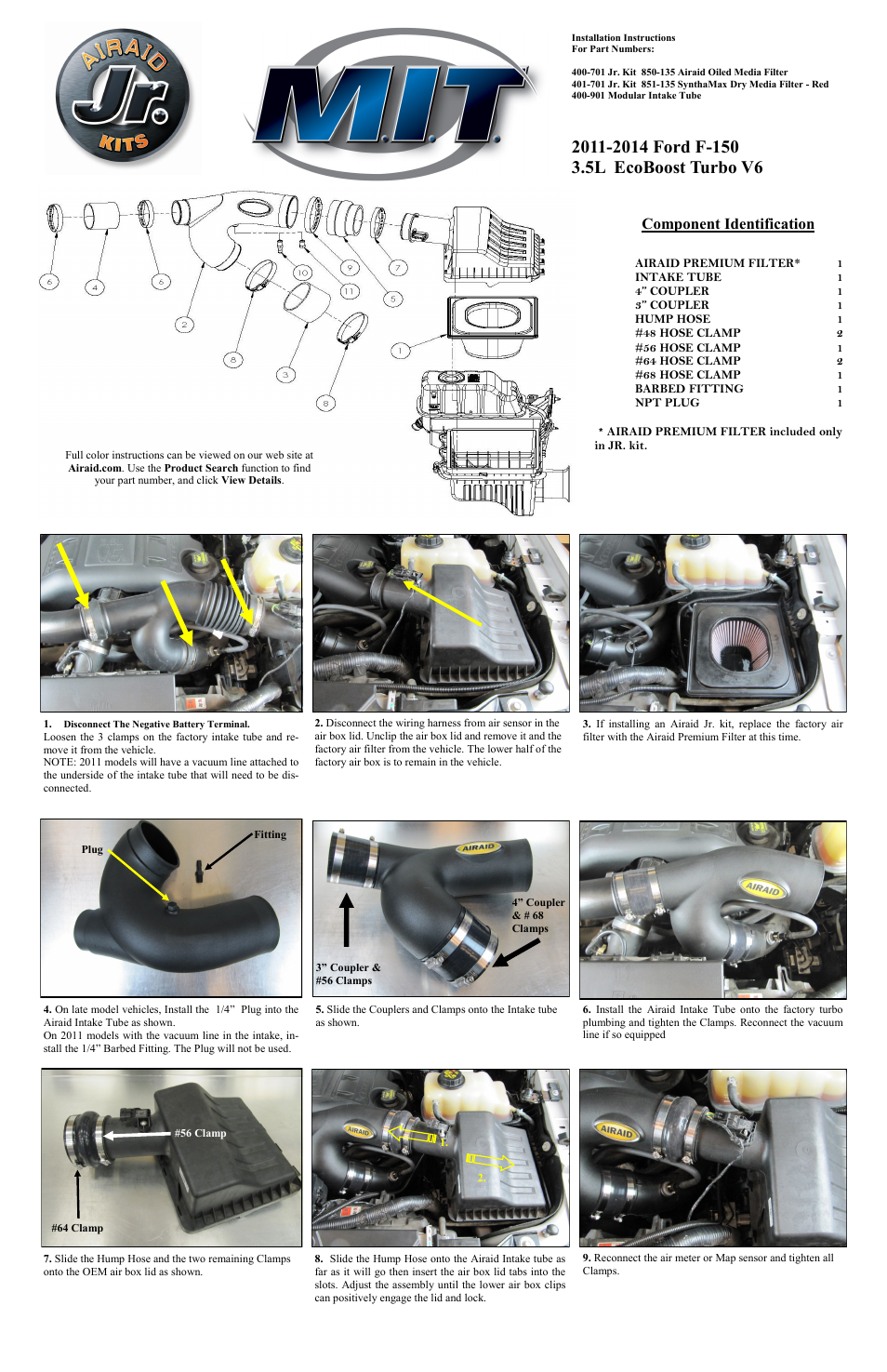Airaid 400-701 User Manual | 2 pages