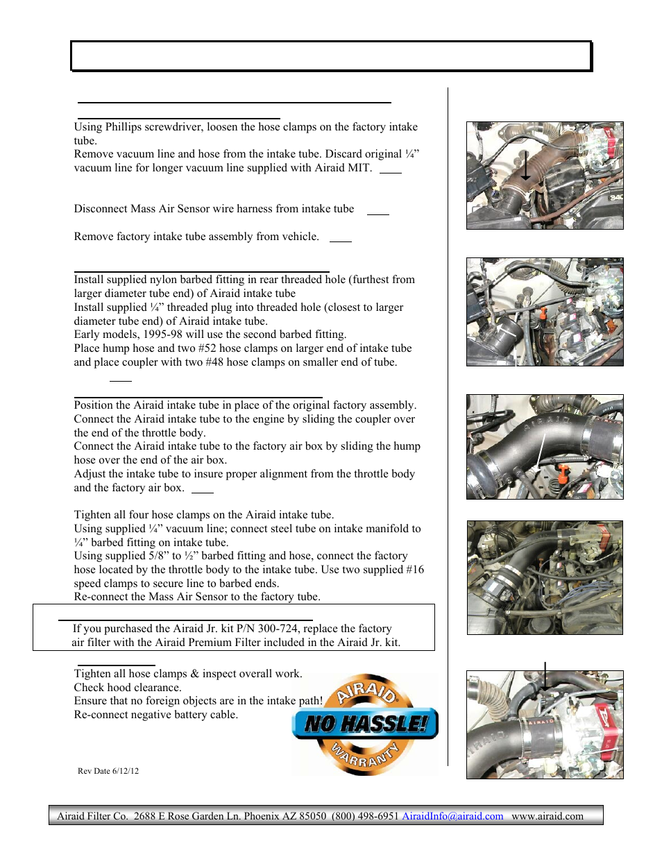 Installation instructions. read me | Airaid 510-734 User Manual | Page 2 / 2