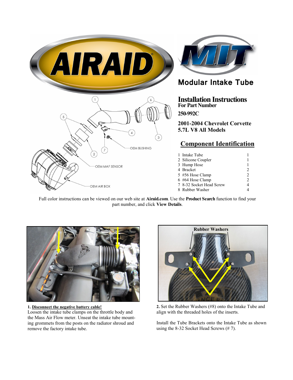 Airaid 250-992C User Manual | 2 pages