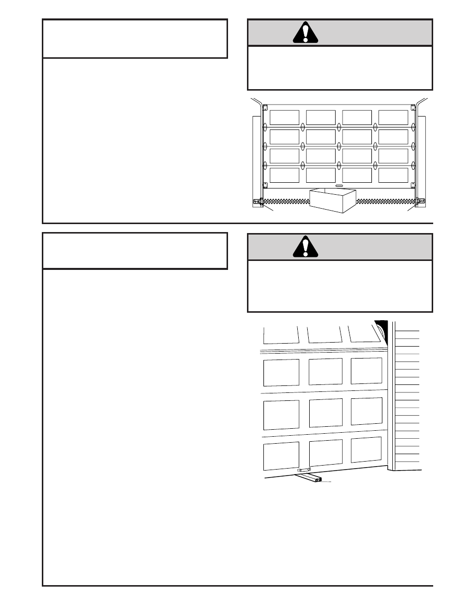 Test protector system, Test safety reverse system, Warning | Adjustment step 4, Adjustment step 3, Test the safety reverse system, Test the protector system | Chamberlain 985 User Manual | Page 26 / 36