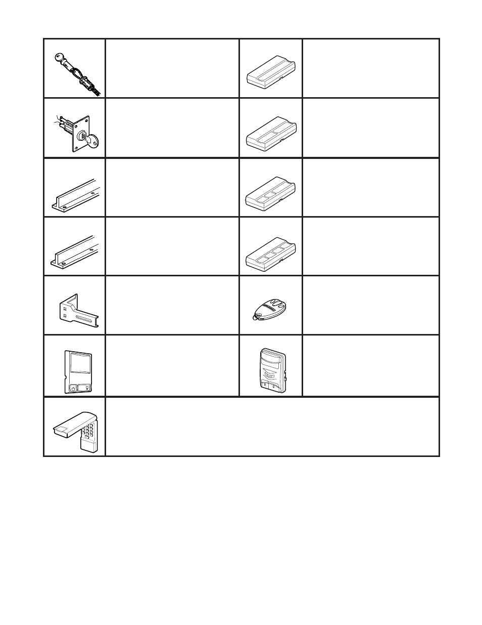 Accessories, Accessories available for your opener | Chamberlain 985 User Manual | Page 34 / 36