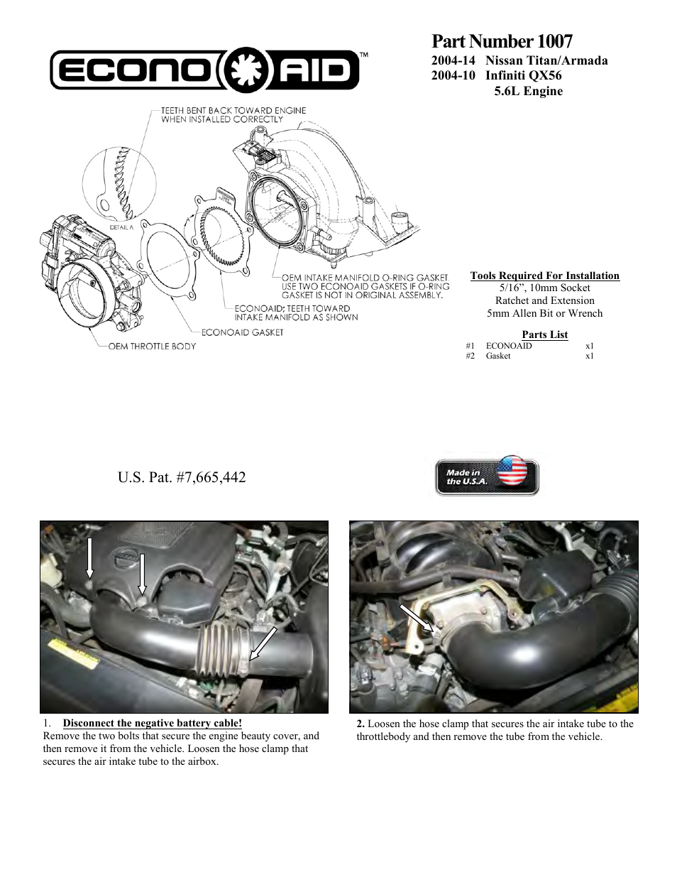 Airaid 1007 User Manual | 2 pages