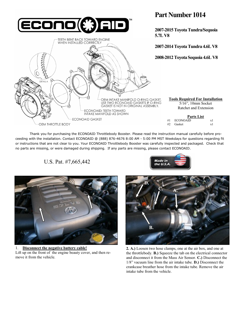 Airaid 1014 User Manual | 2 pages