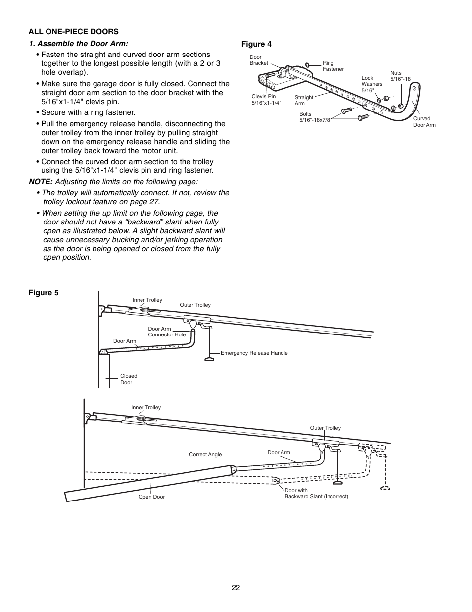 All one-piece doors | Chamberlain 3850 User Manual | Page 22 / 40